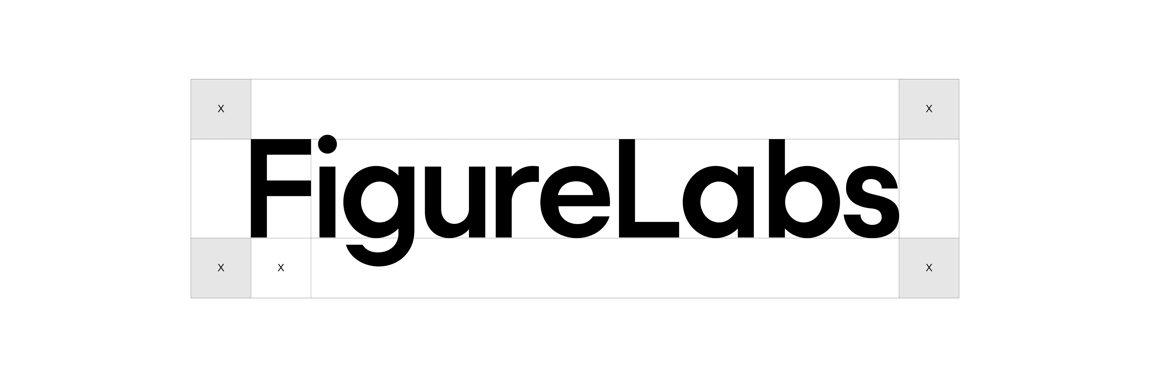 Diagram showing the required clear space around the FigureLabs wordmark