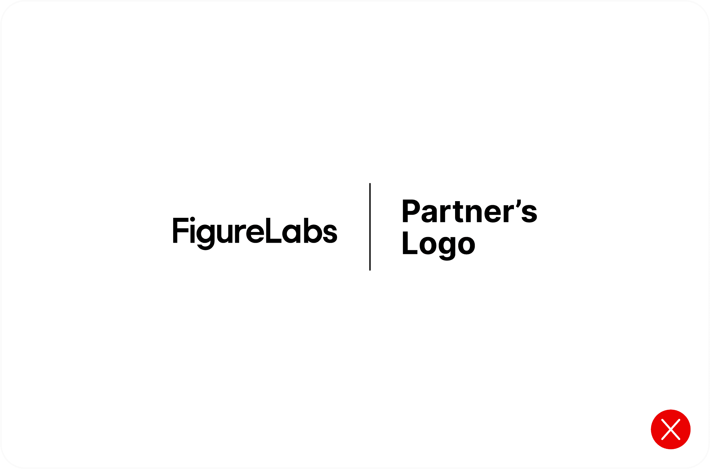 Partner lockup guideline: DON'T use wordmarks at noticeably different sizes.