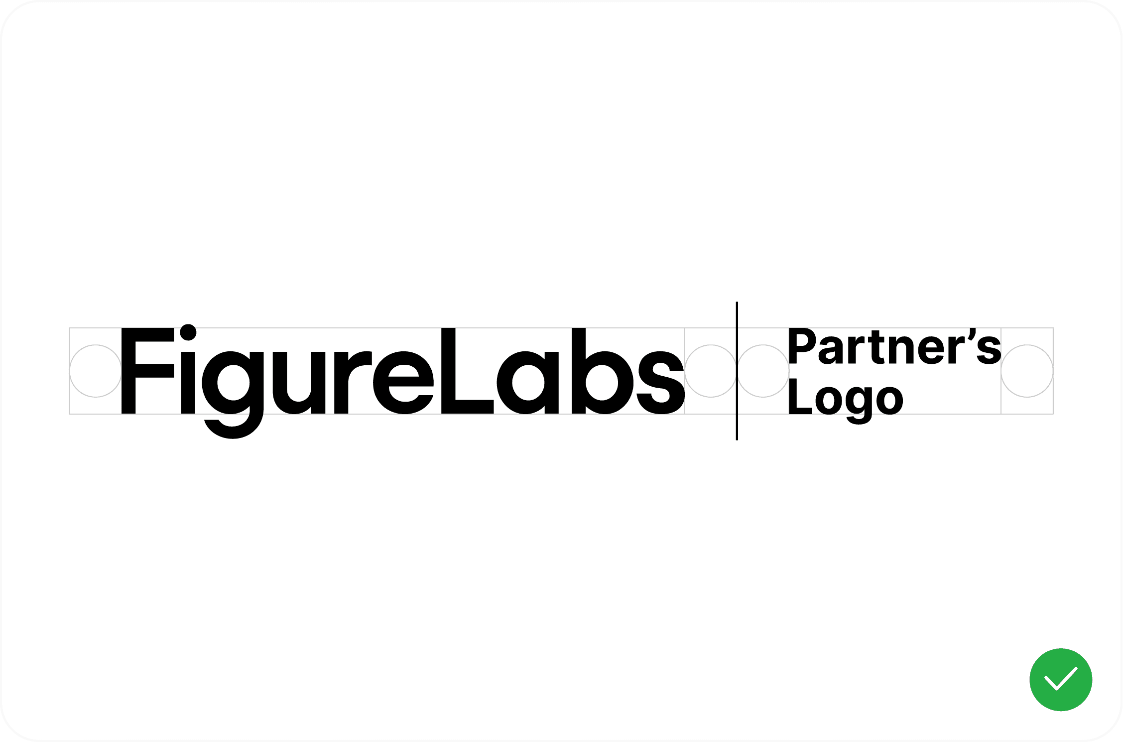 Partner lockup guideline: DO keep the wordmarks the same height.
